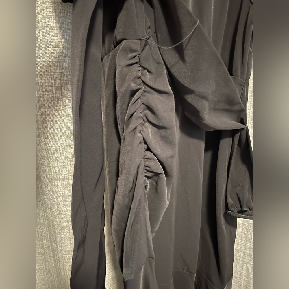Sachin + Babi Black Puff-Sleeve Midi Camilla Dress with Belted Waist - Picture 12 of 12